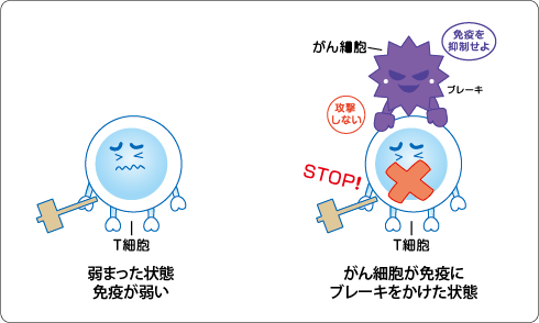免疫が弱い場合のイメージ図
